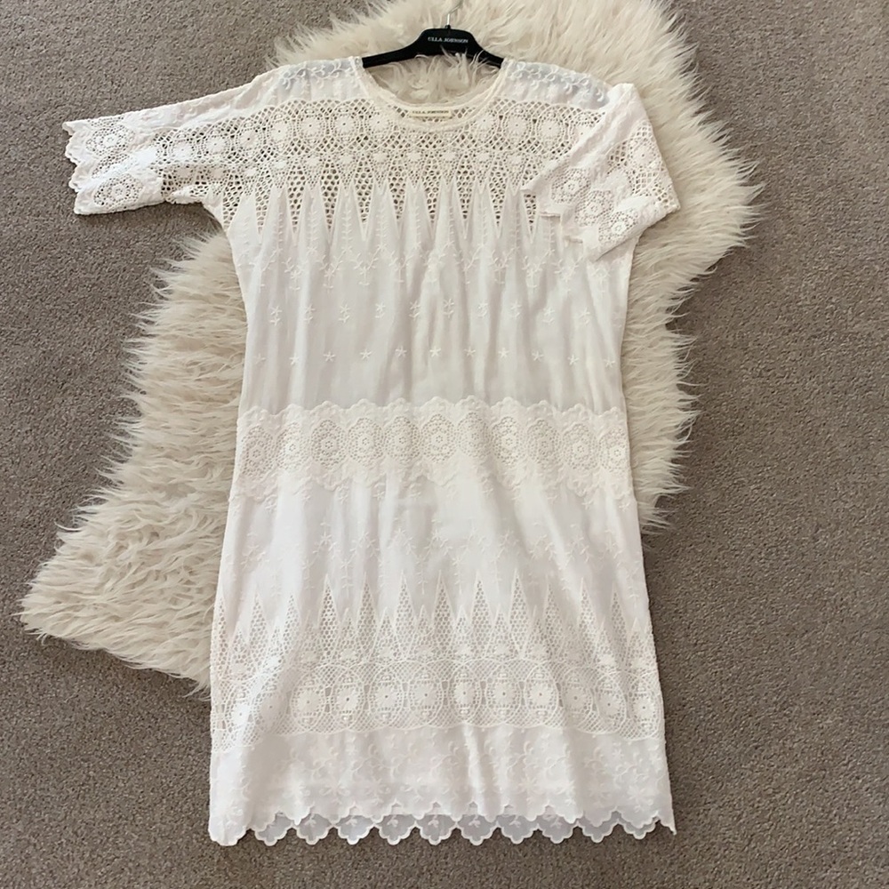 Ulla Johnson viola daisy White breezy Dress-Broderie anglaise bridal shower - Picture 3 of 10